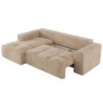 Narożnik MONIVA L - strona lewa - beżowy, plusz