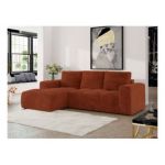 Narożnik MONIVA L - strona lewa - pomarańczowy, plusz