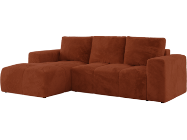 Narożnik MONIVA L - strona lewa - pomarańczowy, plusz