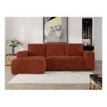 Narożnik MONIVA L - strona lewa - pomarańczowy, plusz