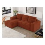 Narożnik MONIVA L - strona lewa - pomarańczowy, plusz