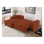 Narożnik MONIVA L - strona lewa - pomarańczowy, plusz