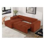 Narożnik MONIVA L - strona lewa - pomarańczowy, plusz