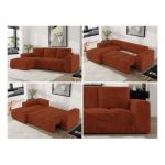 Narożnik MONIVA L - strona lewa - pomarańczowy, plusz