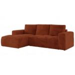 Narożnik MONIVA L - strona lewa - pomarańczowy, plusz