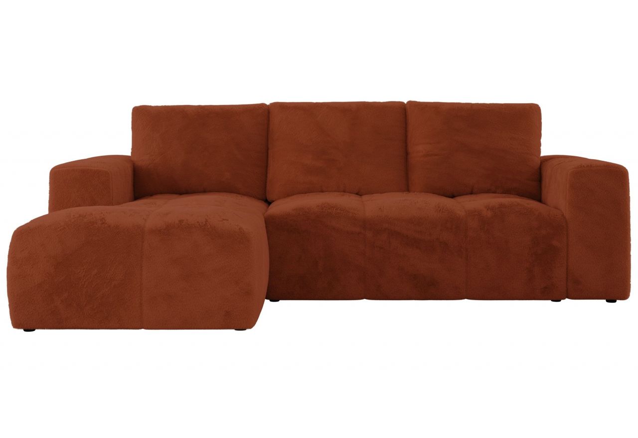 Narożnik MONIVA L - strona lewa - pomarańczowy, plusz