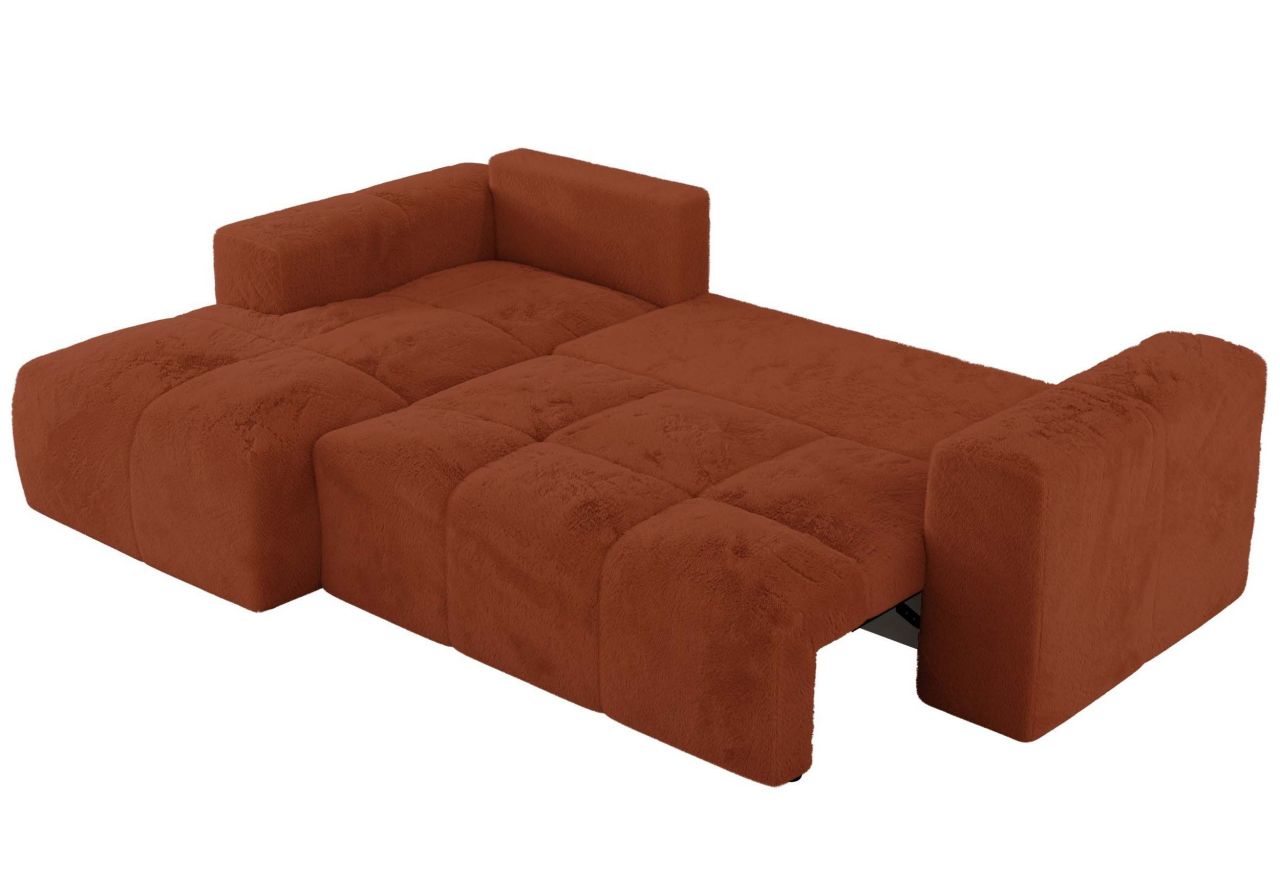 Narożnik MONIVA L - strona lewa - pomarańczowy, plusz