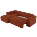 Narożnik MONIVA L - strona lewa - pomarańczowy, plusz