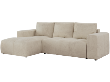 Narożnik MONIVA L - strona lewa - beżowy, welwet