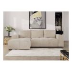 Narożnik MONIVA L - strona lewa - beżowy, welwet