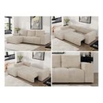 Narożnik MONIVA L - strona lewa - beżowy, welwet