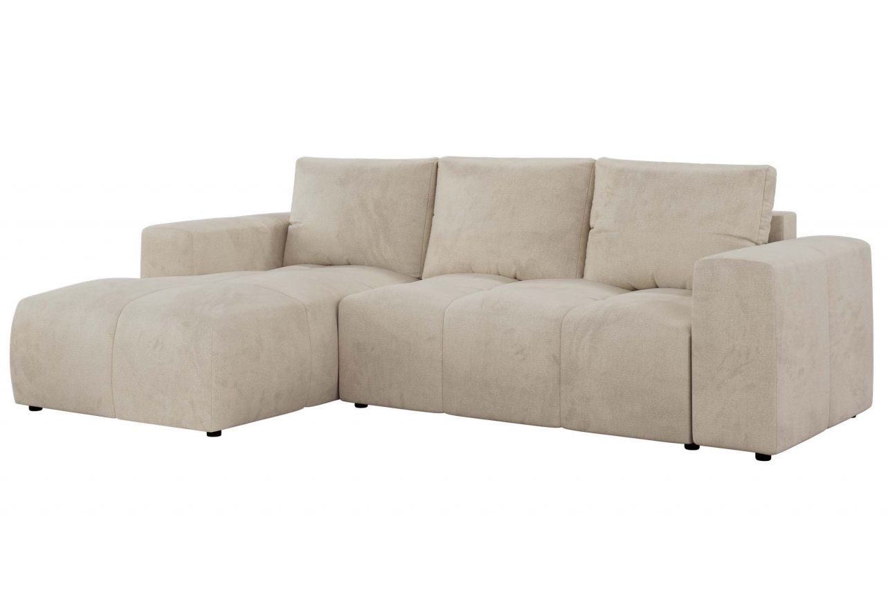 Narożnik MONIVA L - strona lewa - beżowy, welwet