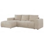 Narożnik MONIVA L - strona lewa - beżowy, welwet