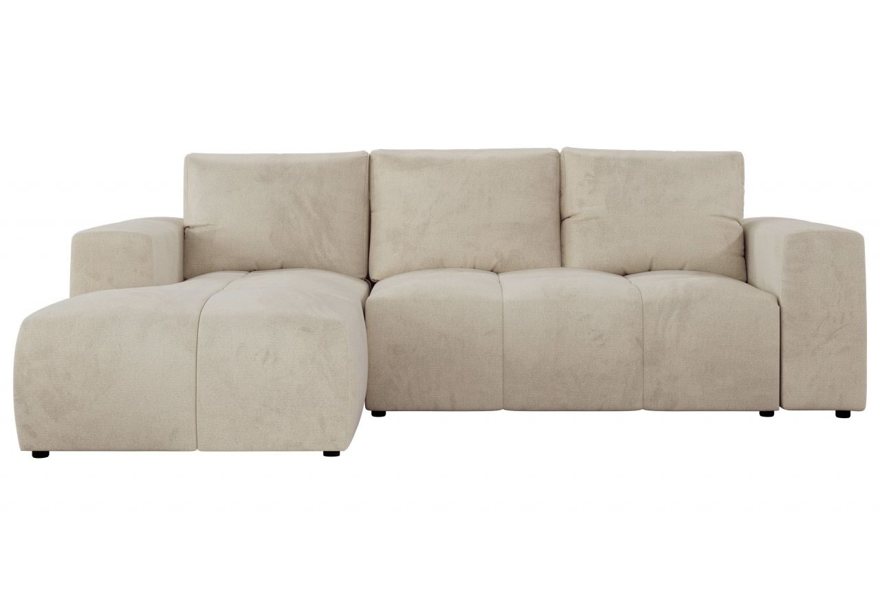 Narożnik MONIVA L - strona lewa - beżowy, welwet