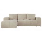 Narożnik MONIVA L - strona lewa - beżowy, welwet