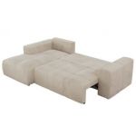 Narożnik MONIVA L - strona lewa - beżowy, welwet