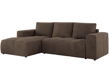 Narożnik MONIVA L - strona lewa - brązowy, welwet