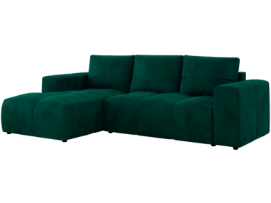 Narożnik MONIVA L - strona lewa - ciemnozielony, welwet