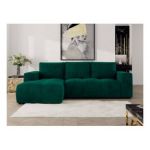 Narożnik MONIVA L - strona lewa - ciemnozielony, welwet