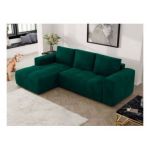 Narożnik MONIVA L - strona lewa - ciemnozielony, welwet