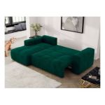 Narożnik MONIVA L - strona lewa - ciemnozielony, welwet