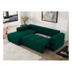 Narożnik MONIVA L - strona lewa - ciemnozielony, welwet