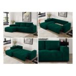 Narożnik MONIVA L - strona lewa - ciemnozielony, welwet