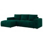 Narożnik MONIVA L - strona lewa - ciemnozielony, welwet