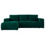 Narożnik MONIVA L - strona lewa - ciemnozielony, welwet
