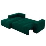 Narożnik MONIVA L - strona lewa - ciemnozielony, welwet