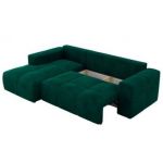 Narożnik MONIVA L - strona lewa - ciemnozielony, welwet