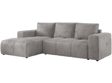 Narożnik MONIVA L - strona lewa - jasnoszary, welwet