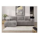 Narożnik MONIVA L - strona lewa - jasnoszary, welwet