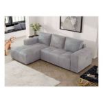 Narożnik MONIVA L - strona lewa - jasnoszary, welwet