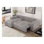 Narożnik MONIVA L - strona lewa - jasnoszary, welwet