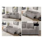 Narożnik MONIVA L - strona lewa - jasnoszary, welwet