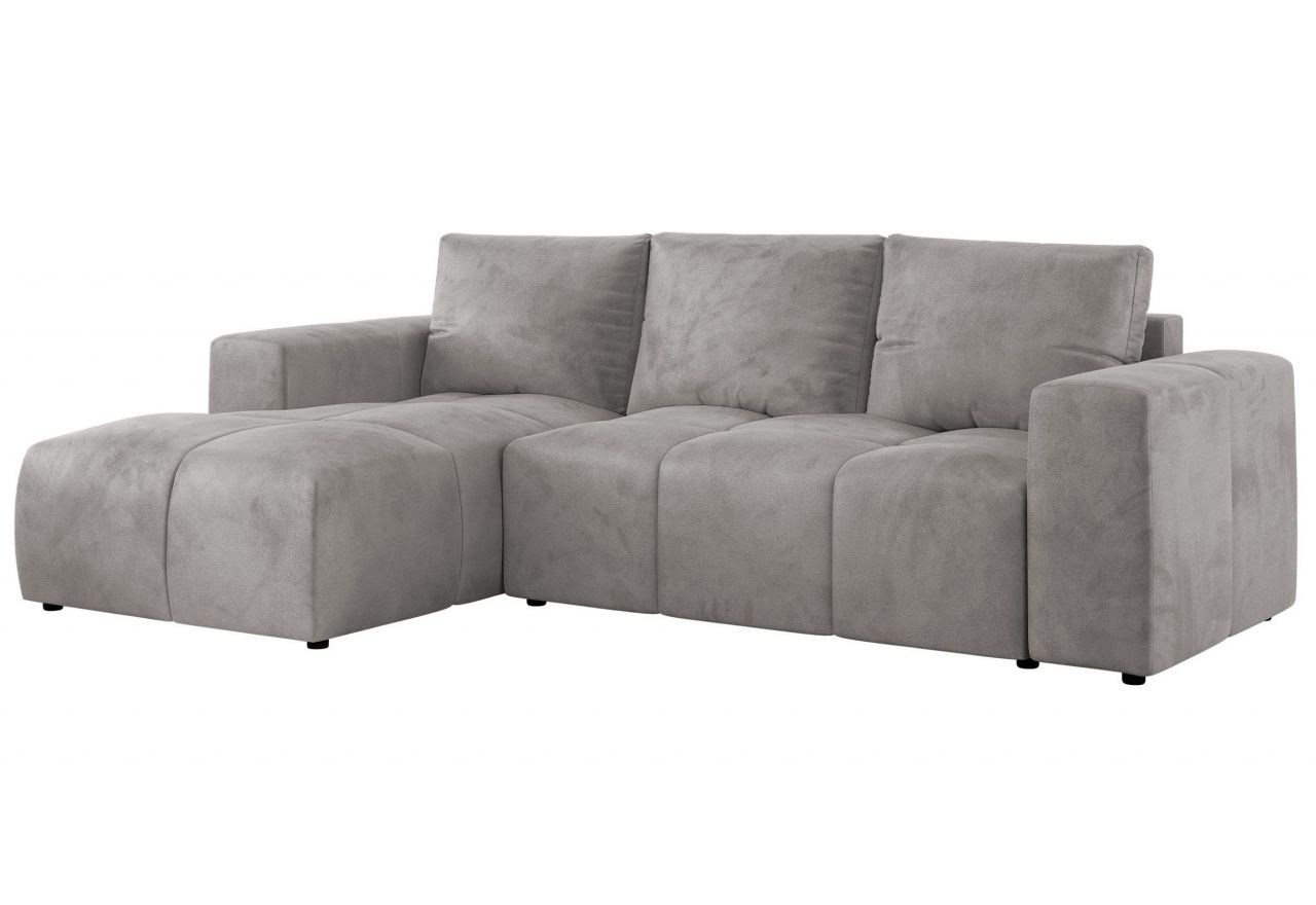 Narożnik MONIVA L - strona lewa - jasnoszary, welwet