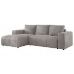 Narożnik MONIVA L - strona lewa - jasnoszary, welwet