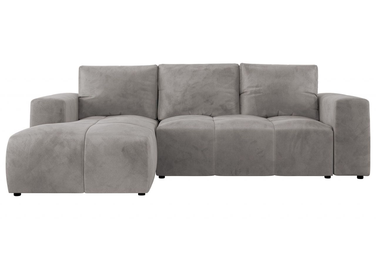 Narożnik MONIVA L - strona lewa - jasnoszary, welwet