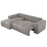 Narożnik MONIVA L - strona lewa - jasnoszary, welwet