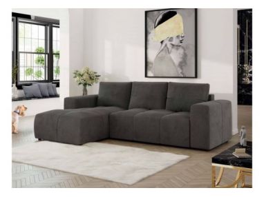 Narożnik MONIVA L - strona lewa - ciemnoszary, welwet