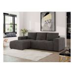 Narożnik MONIVA L - strona lewa - ciemnoszary, welwet