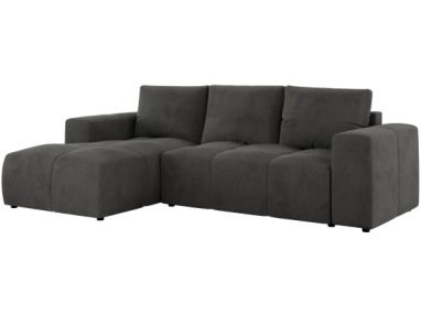 Narożnik MONIVA L - strona lewa - ciemnoszary, welwet