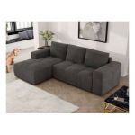 Narożnik MONIVA L - strona lewa - ciemnoszary, welwet