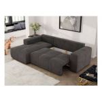 Narożnik MONIVA L - strona lewa - ciemnoszary, welwet