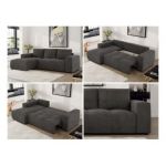 Narożnik MONIVA L - strona lewa - ciemnoszary, welwet