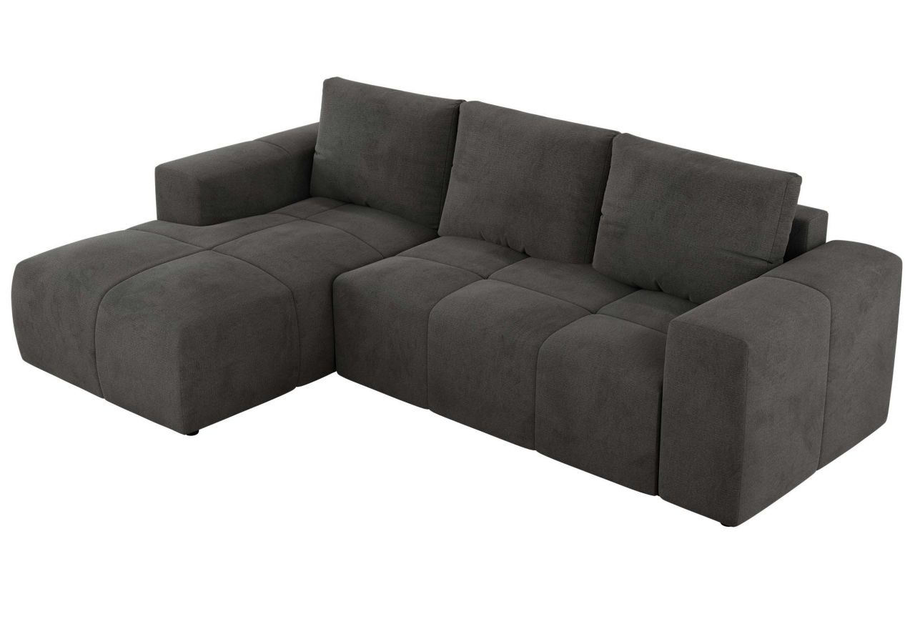 Narożnik MONIVA L - strona lewa - ciemnoszary, welwet