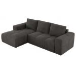 Narożnik MONIVA L - strona lewa - ciemnoszary, welwet