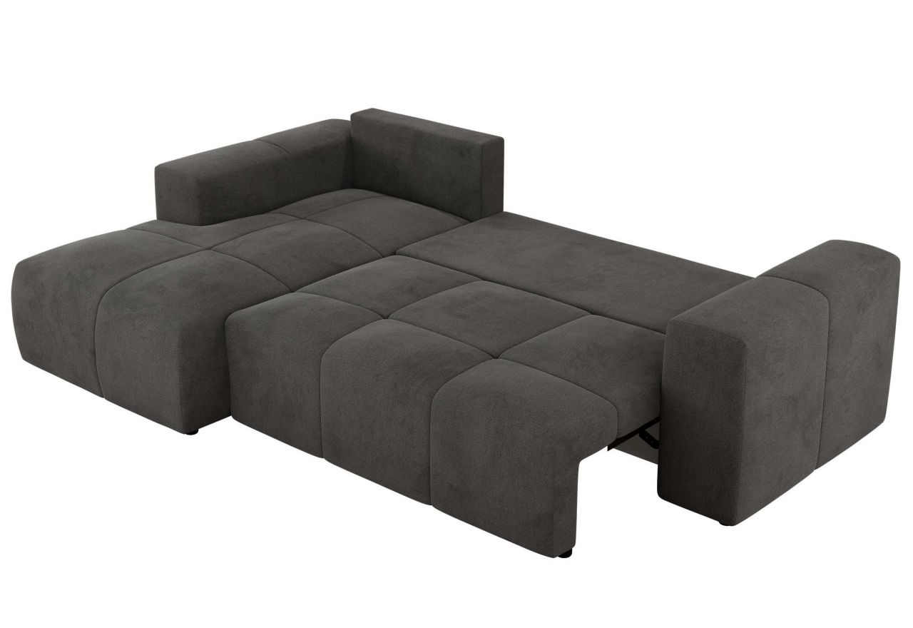 Narożnik MONIVA L - strona lewa - ciemnoszary, welwet