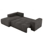 Narożnik MONIVA L - strona lewa - ciemnoszary, welwet